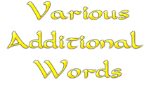 Various Additional Words